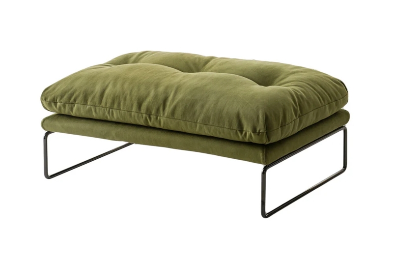 Ottoman with Deep Diamond Quilting: Oversized Square Contemporary Seat