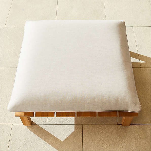 Outdoor Ottoman Grey Woven Black Metal Frame Slender Legs Modern