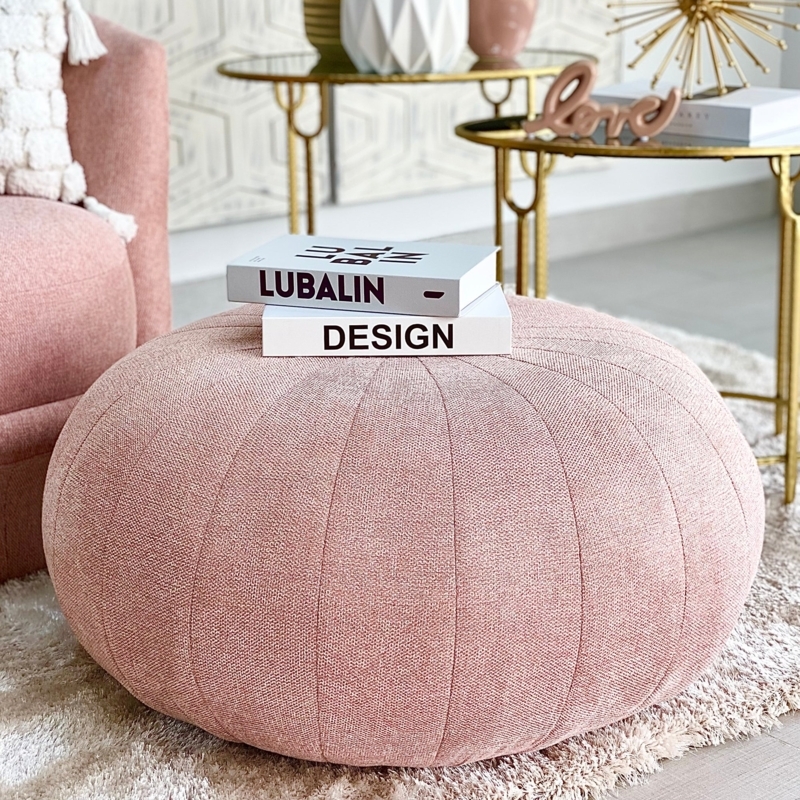 Oversized Chunky Knit Pouf for Boho Floor Seating
