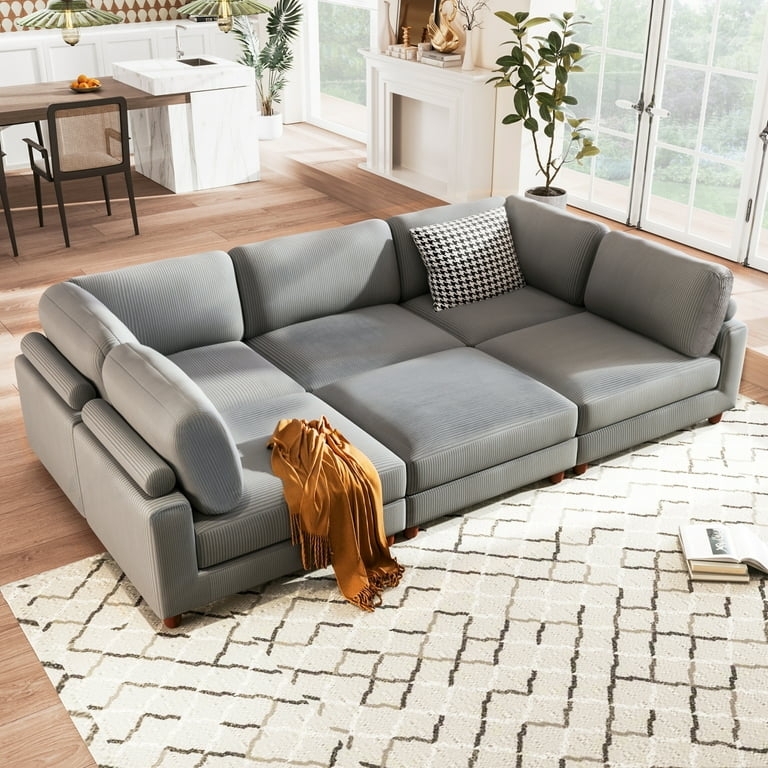Oversized Modular Sectional Sofa with Tufted Seat Cushions