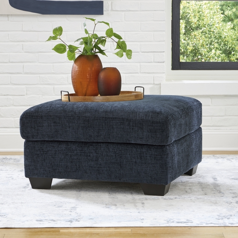 Oversized Ottoman Button Tufted Beige Transitional Footstool