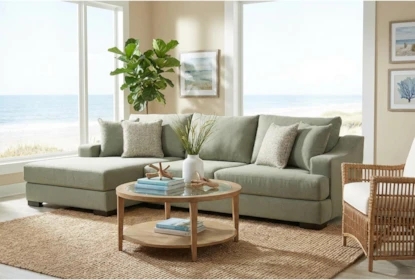 Oversized Sectional Sofa Moss Green Left-Facing Chaise