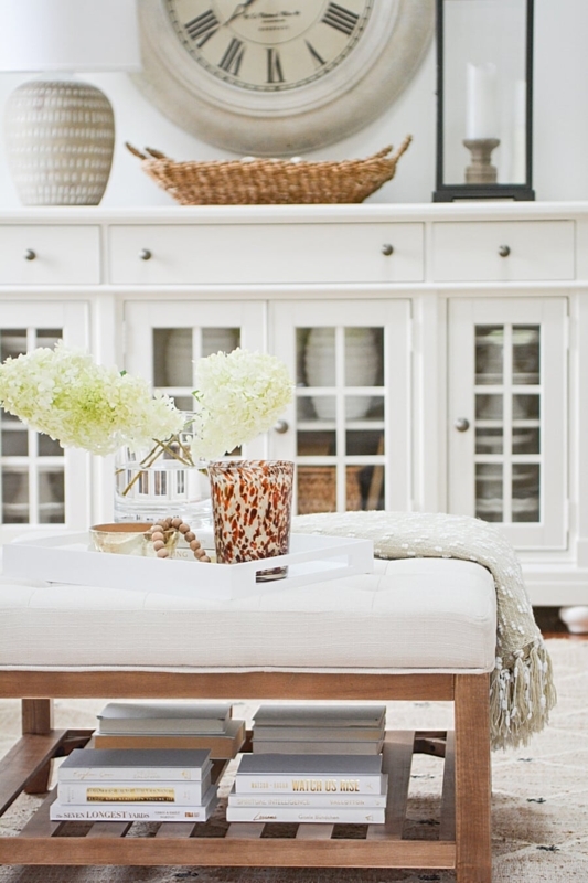 Oversized Square Tufted Ottoman Coffee Table styling