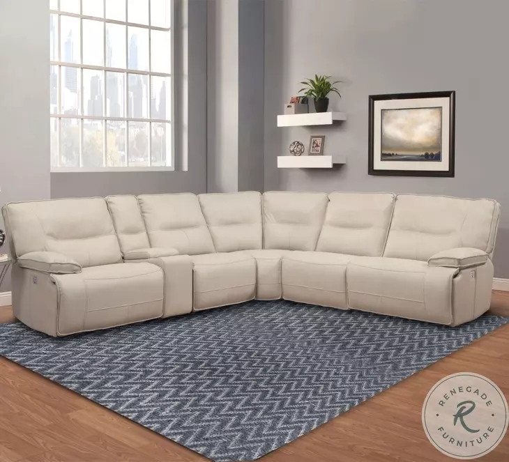 Oyster Grey Power Reclining Sectional Sofa Modular Configuration Cozy