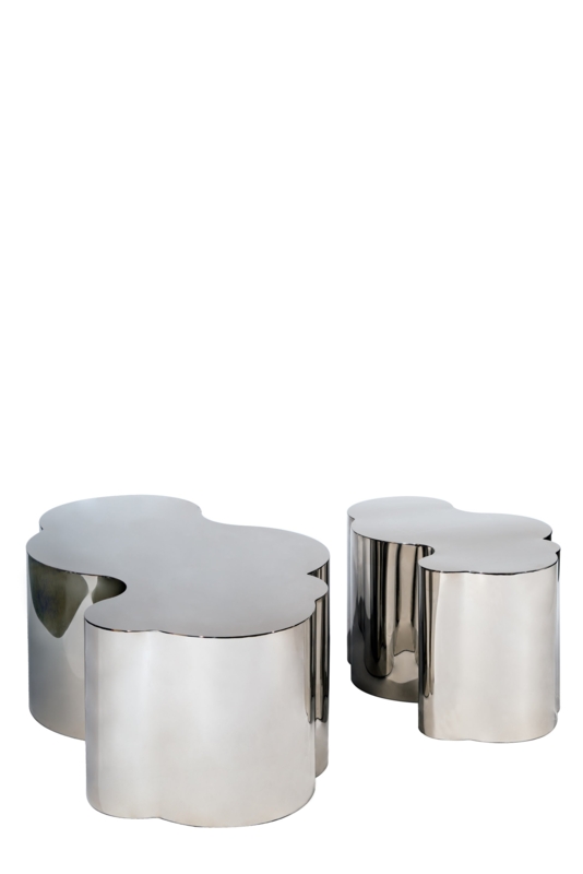 Polished Silver Free-Form Coffee Table, Biomorphic Shape