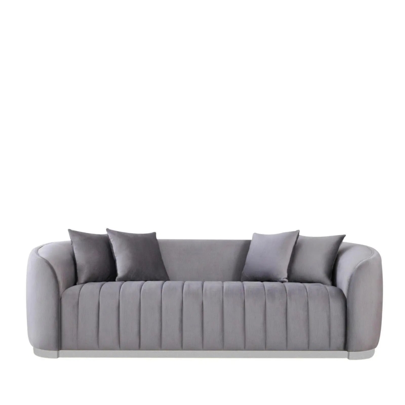 Polished Sled Base Living Room Set with Metal Frame