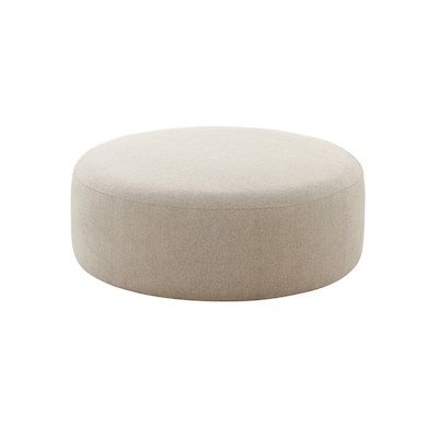 Pouf Chunky Braided Weave Cream Round Floor Seating