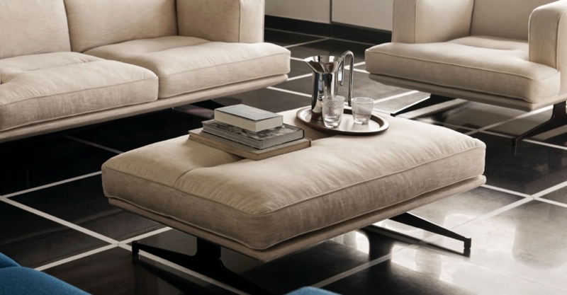Pouf Collection, Varied Silhouettes Earthy Palette, Woven Texture