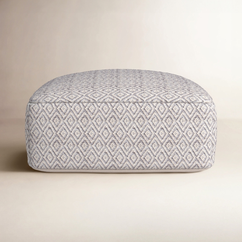 Pouf Ottoman Oversized Square Diamond Pattern Pouf