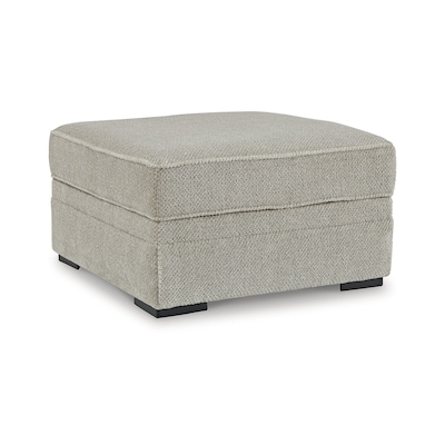 Pouf Ottoman Tall White Boucle with Leather Handle Minimalist