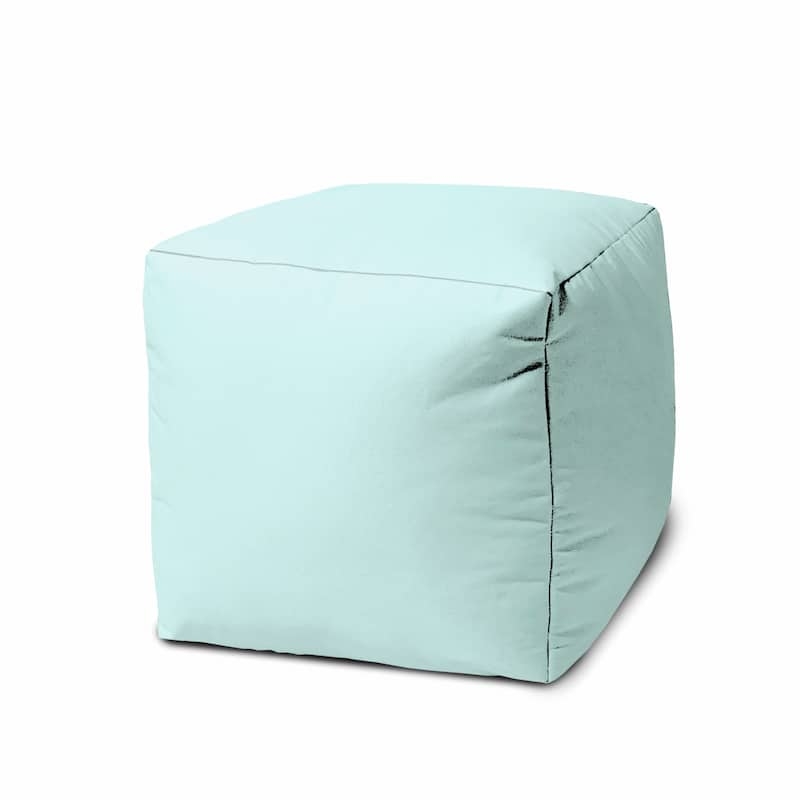Pouf Pale Aqua Cubic Solid Indoor Outdoor Modern Minimalist