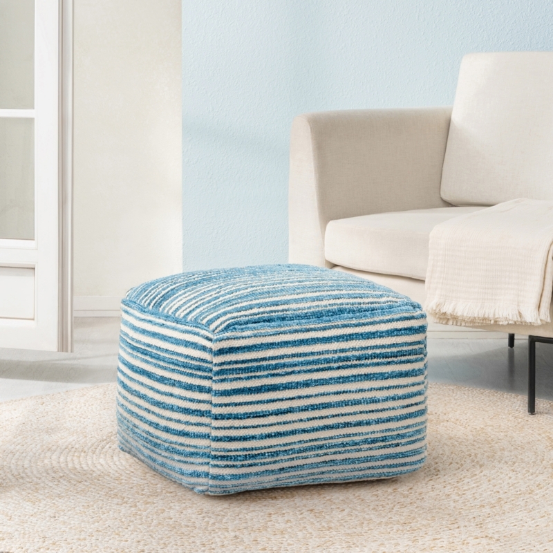 Pouf Round Chunky Knit Natural Fiber Organic Texture Floor Pillow