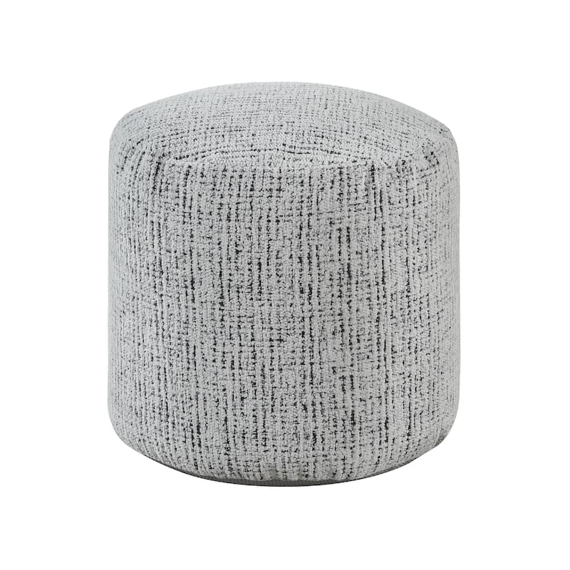 Pouf Round Nubby Texture Looped Weave Cozy Chenille Look Accent