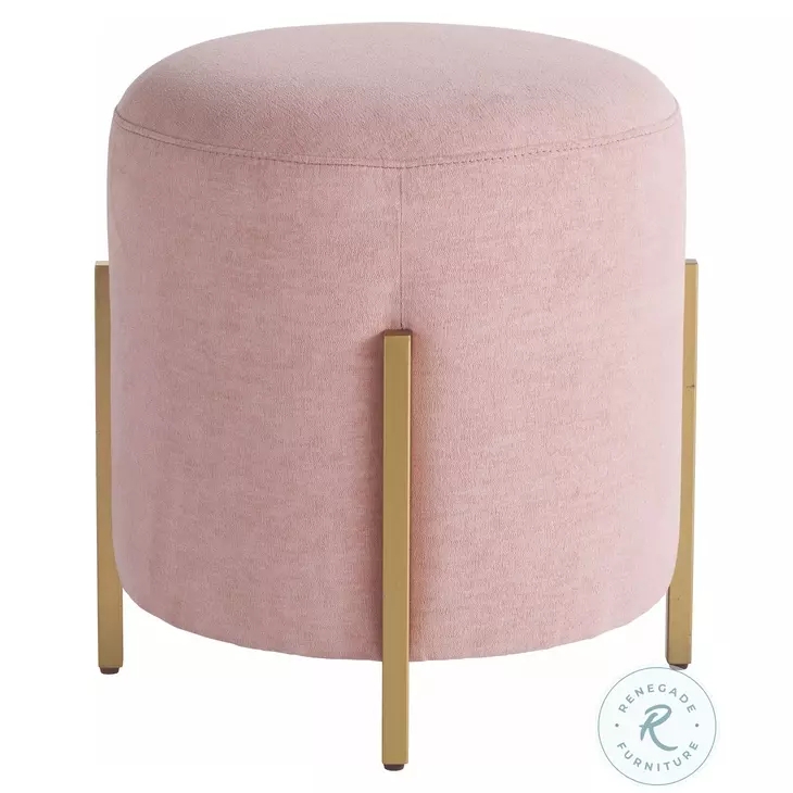 Pouf Round Vertical Pleated Ribbing Transitional