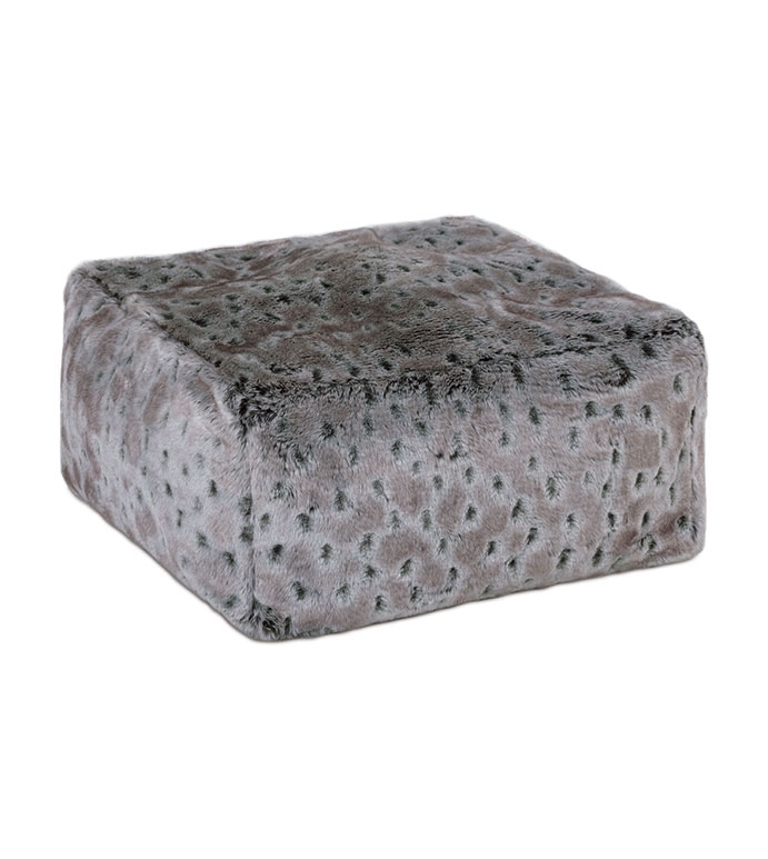 Pouf Square Extra Long Pile Shaggy Faux Fur Midori Ottoman