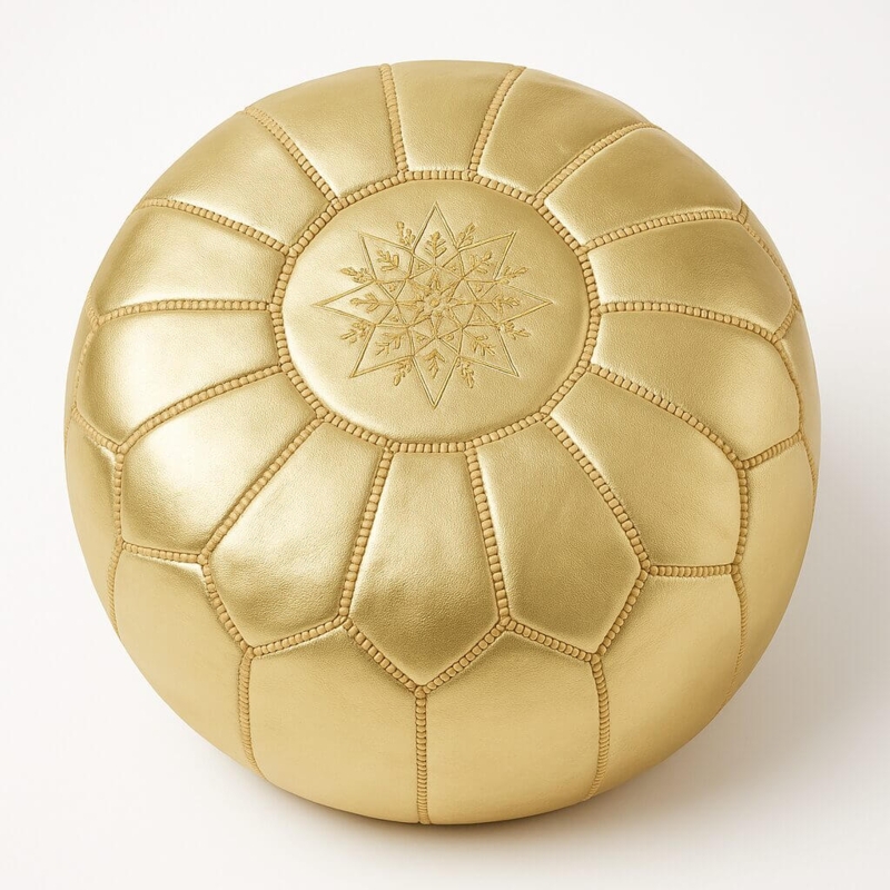 Pouf Star Embroidery Panelled Stitching Metallic