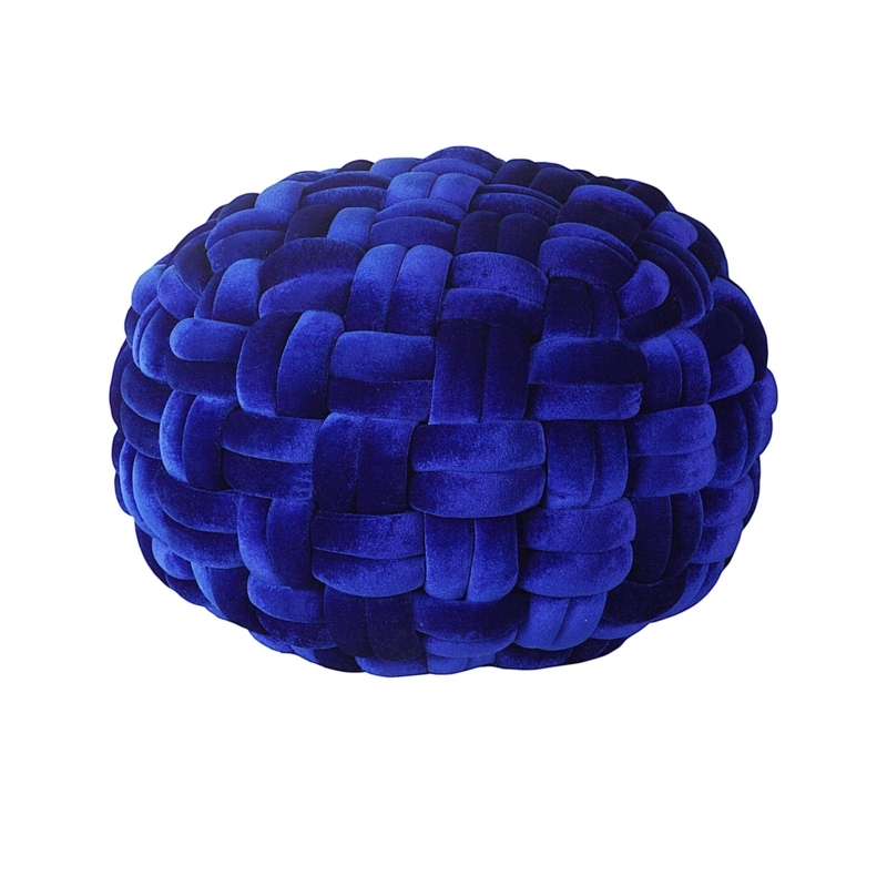 Pouf Velvet Round Vertical Piping Modern Glam Seating Low Profile
