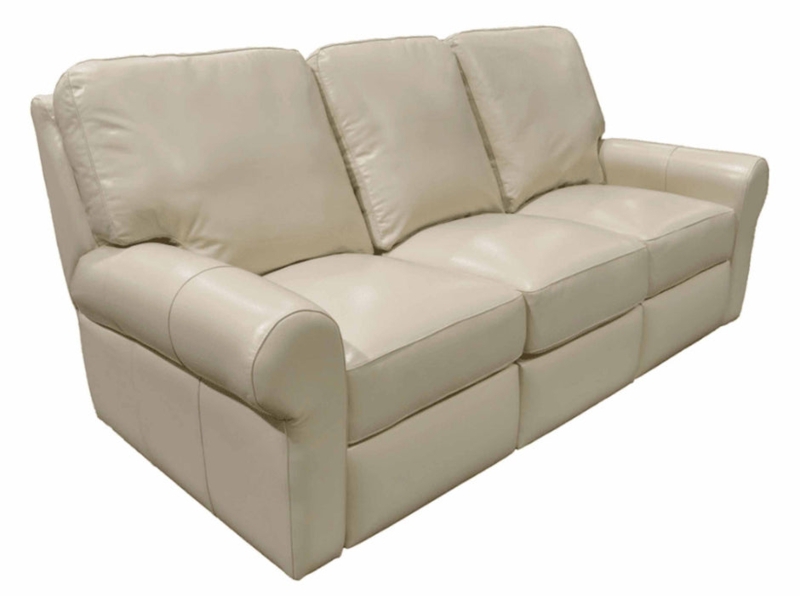Power Reclining Loveseat with Mottled Brown Finish and Nailhead Trim
