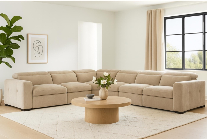 Power Reclining Sectional Sofa Charcoal Grey Storage Console