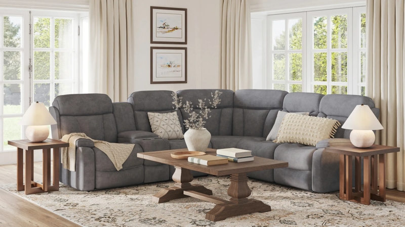 Power Reclining Sectional with Heat and Massage Features