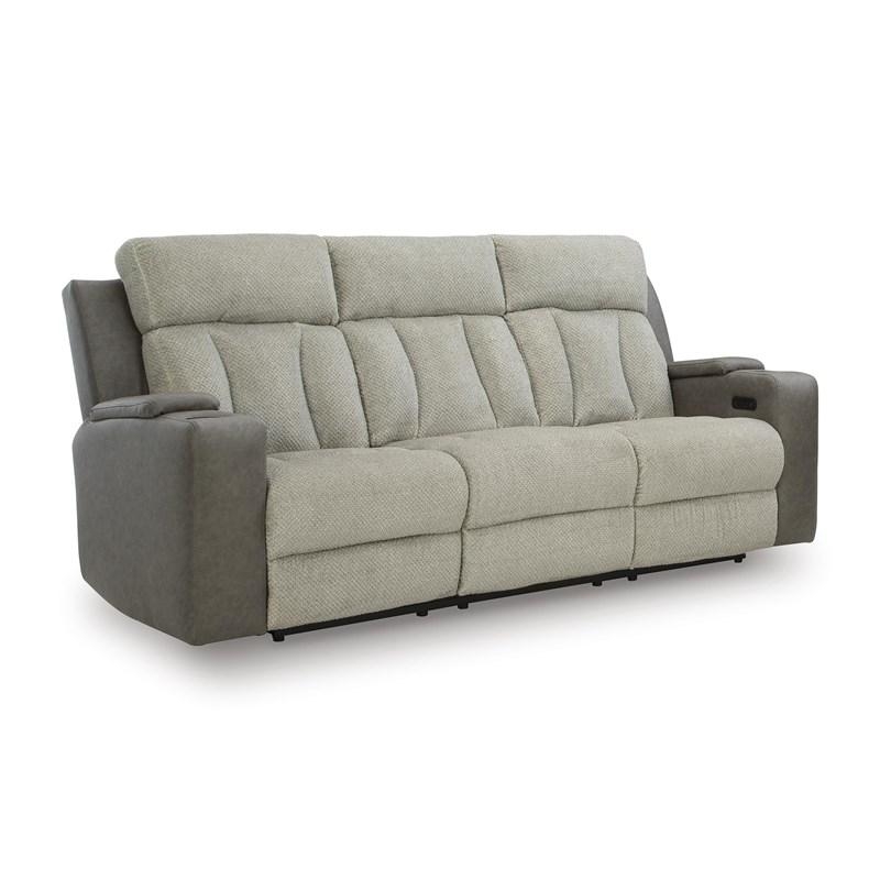 Power Reclining Sofa Charcoal Gray Bustle Back Cushions