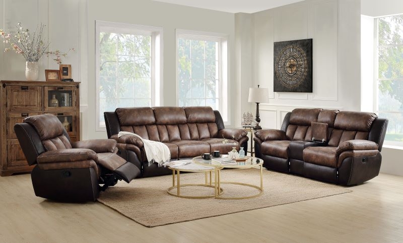 Reclining Living Room Set Contrast Stitching Pillow Arms