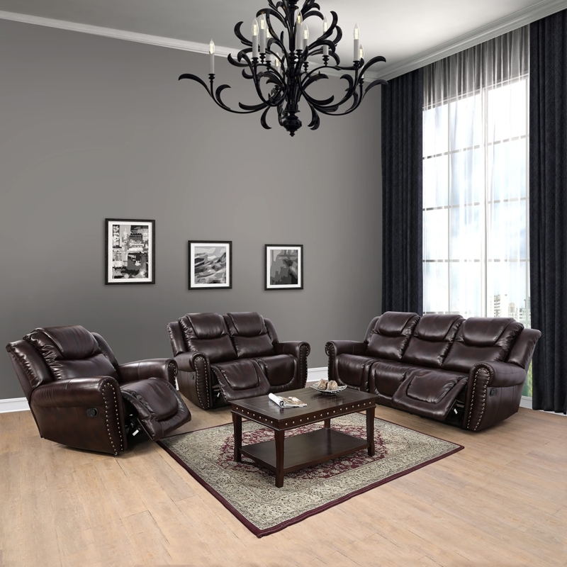 Reclining Living Room Set Traditional Overstuffed Manual Motion