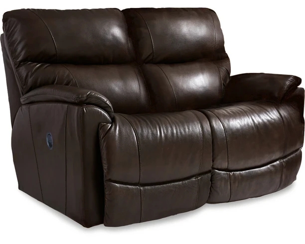 Reclining Loveseat, Walnut Toned Leather-Like, Split Back Mechanism