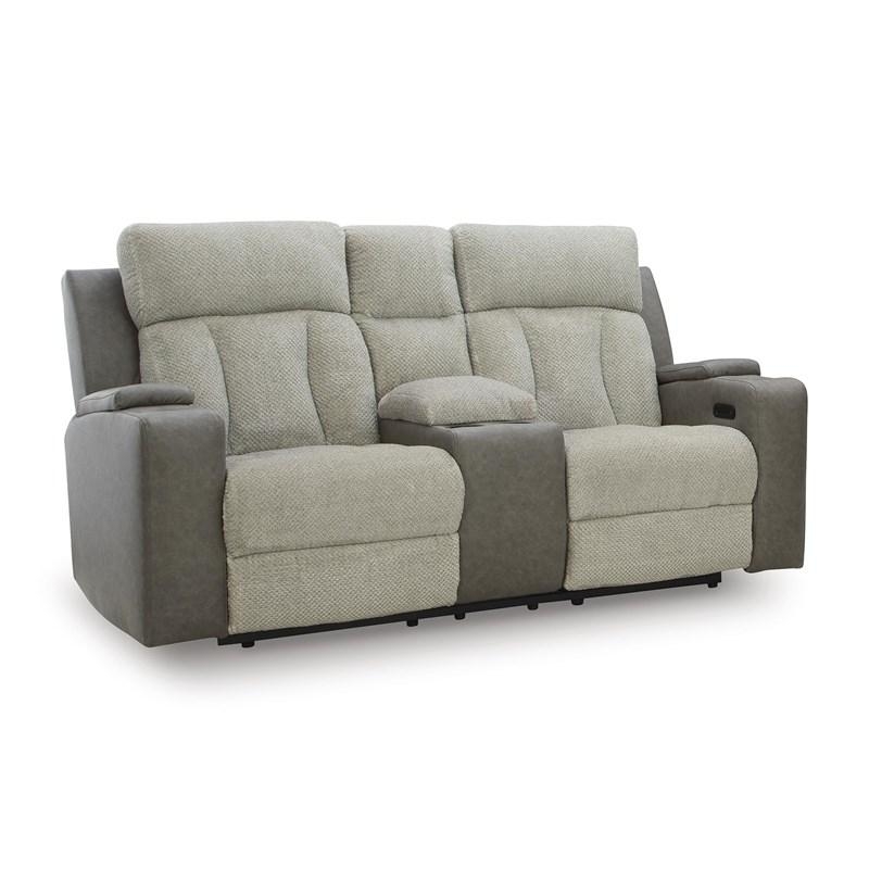 Reclining Loveseat with Topstitching Details and Smooth Grain Finish