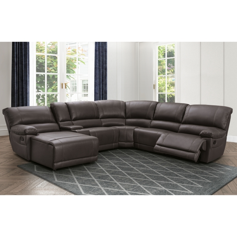 Reclining Sectional Sofa with Chaise Lounge Pillow Top Arms