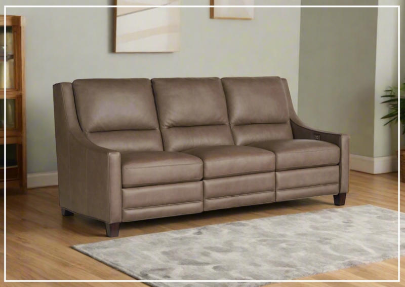 Reclining Sofa Brown Leather-like with Contrast Stitching