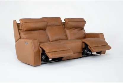 Reclining Sofa Chestnut Brown with Block Silhouette