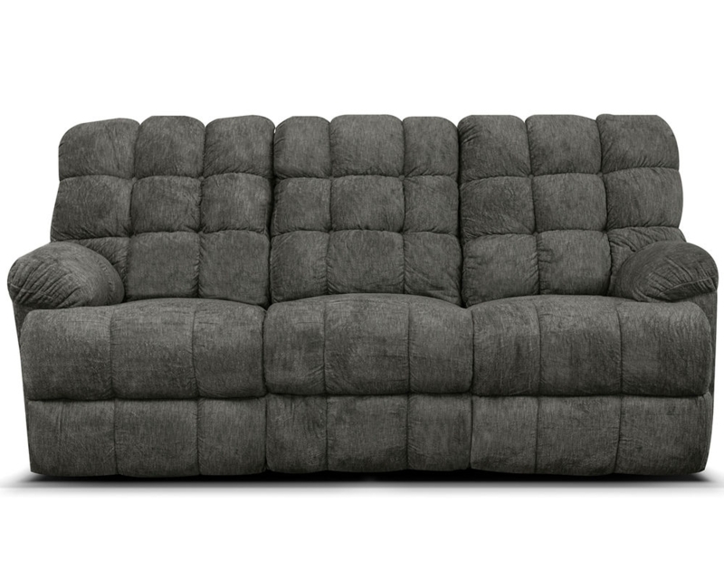 Reclining Sofa Light Gray Pillow Top Arms Split-Back Cushions