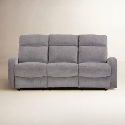 Reclining Sofa Navy Blue Power Mechanism Track Arms Modern Design
