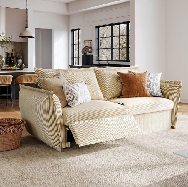 Reclining Sofa Off White Power Integrated Controls Modern