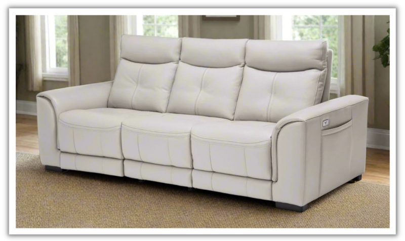 Reclining Sofa: Segmented Backrest, Matte Upholstered Fabric in Espresso