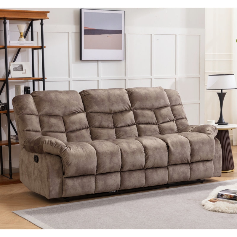 Reclining Sofa with Overstuffed Silhouette and Pillow-Top Arms