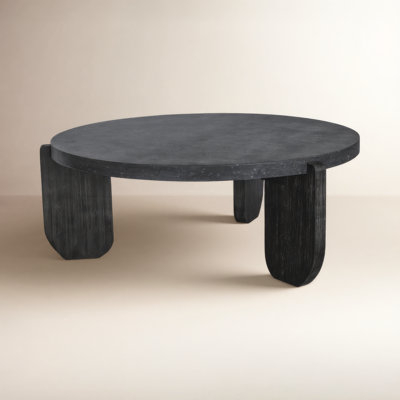 Rectangular Coffee Table, Low Profile Walnut Wood Top, Slim Metal Frame