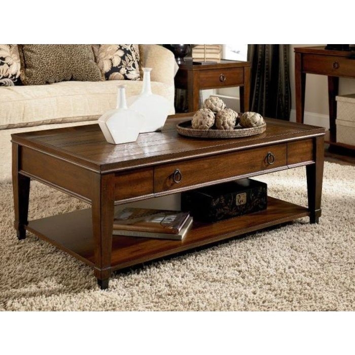 Rectangular Coffee Table Storage Drawers and Ring Pulls