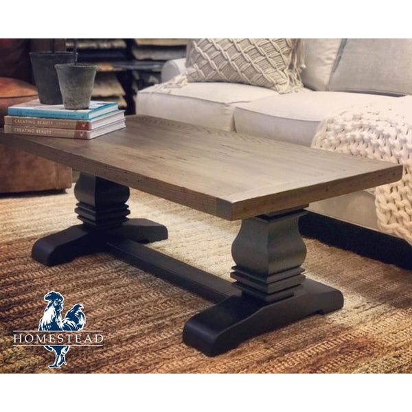Rectangular Coffee Table with Chestnut Stain and Visible Wood Grain