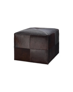 Rectangular Ottoman Espresso Hide Texture with Tapered Legs