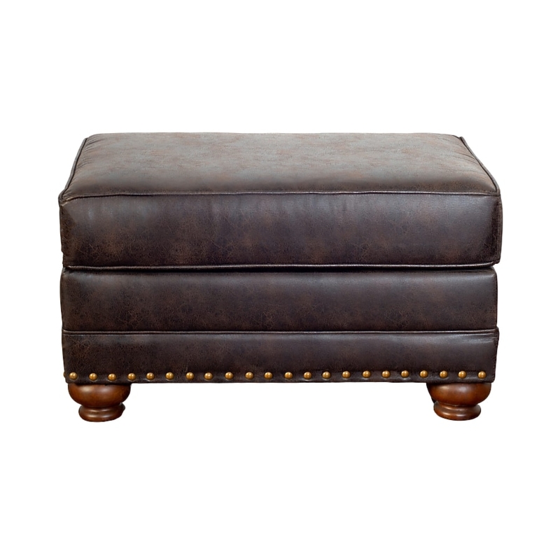 Rectangular Ottoman Faux Leather Button Tufted