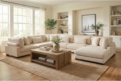 Reversible Back Sectional Sofa Corduroy, Cozy Wide Wale Corduroy Sofa.