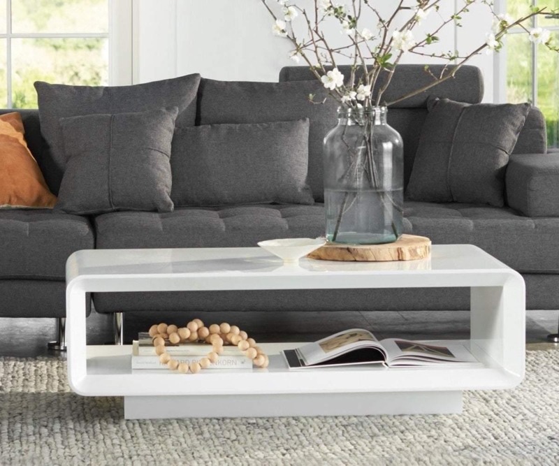 Ribbed Pedestal Coffee Table with Round Tambour Base