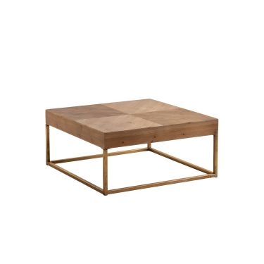 Round Coffee Table, Chunky Cylindrical Legs, Japandi Style