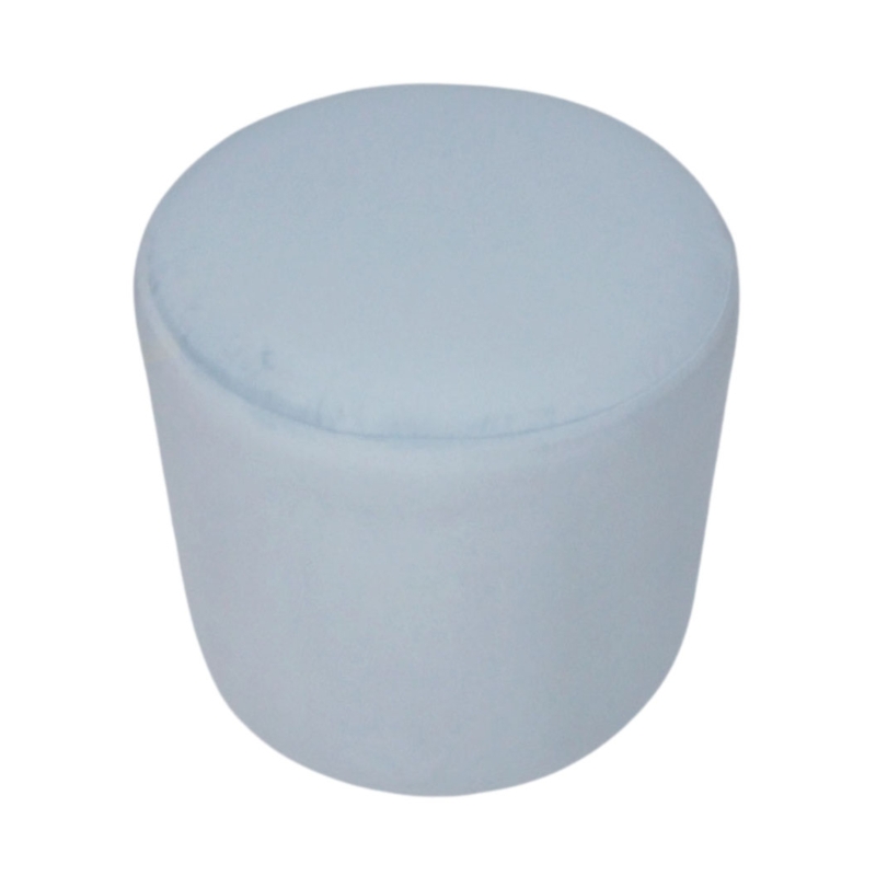 Round Ottoman Velvet Gold Plinth Base Glam Style