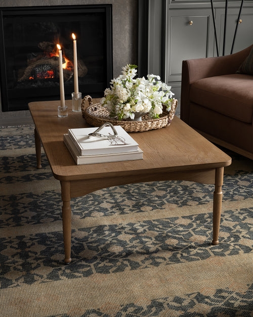 Round Pedestal Coffee Table with Thick Circular Top in Charcoal