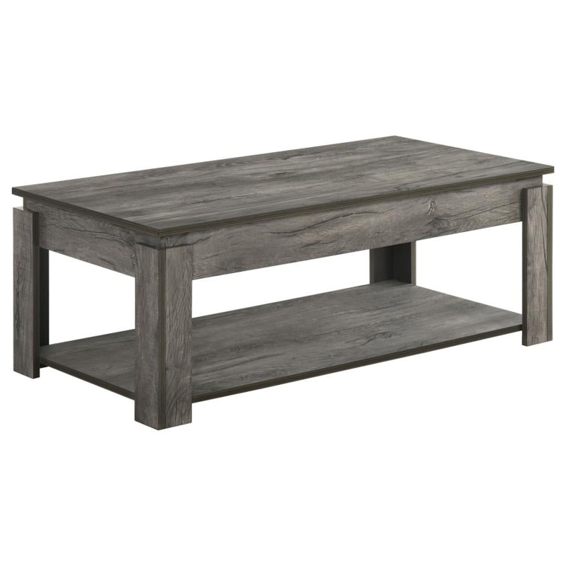 Rustic 3-Piece Coffee Table Set with Open Storage Shelves