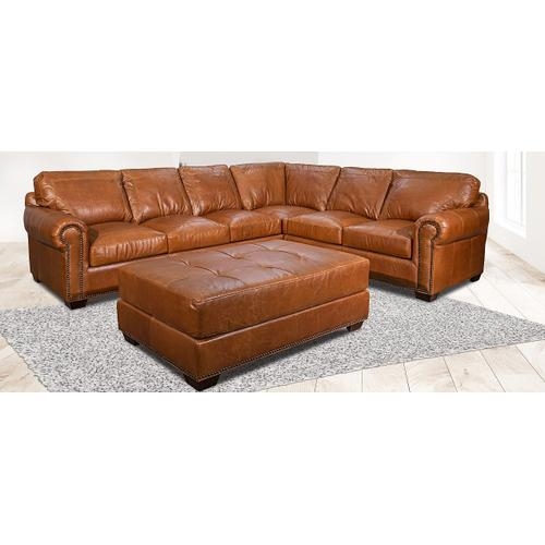 Rustic Modern L-Shaped Sectional in Dark Brown Leather