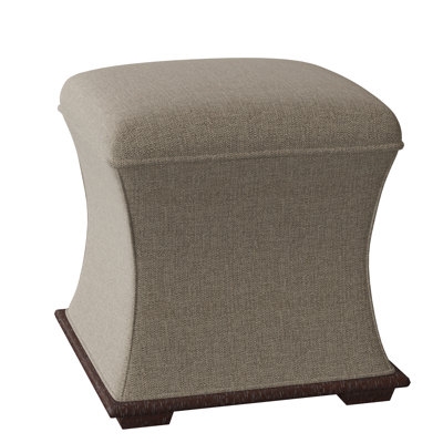 Rustic Square Ottoman Mottled Leather Look Dark Brown Block Base